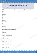 Đề thi học kì 1 Tiếng Anh 5 iLearn Smart Start - Đề số 1